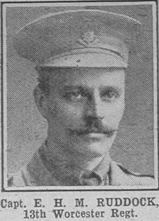 Ruddock E H M Captain 13th Worcs Regt The War Illustrated 17th July 1915