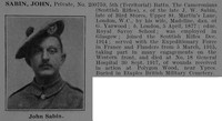 Sabin J Pte 200759 5th Cameronians Obit De Ruvignys Roll Of Honour Vol 3
