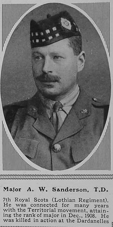 Sanderson A W Major 7th Royal Scots The Sphere 11th Sep 1915