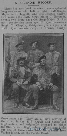 Argyll And Sutherland Highlanders 11th Btn Long Servers The Graphic 25th Jan 1916