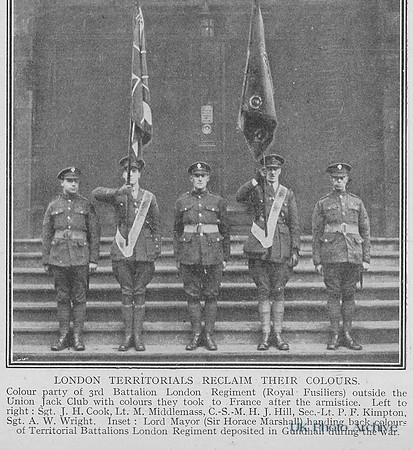 London Regiment 3rd Battalion Reclaim Their Colours