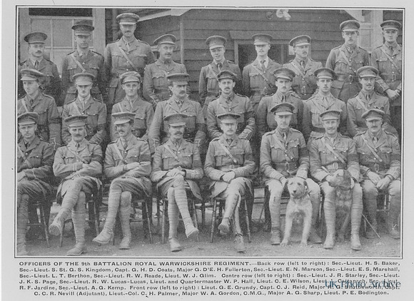 Royal Warwickshire 9th Battalion Officers Group Photo