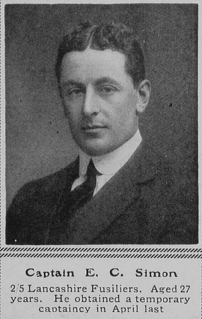 Simon E C Captain 5th Lancashire Fusiliers The Sphere 25th Sep 1915