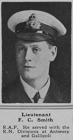 Smith F C Lt Royal Naval Air Service The Sphere 31st Aug 1918
