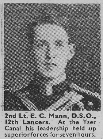 Mann E C 2nd Lt DSO 12th Lancers