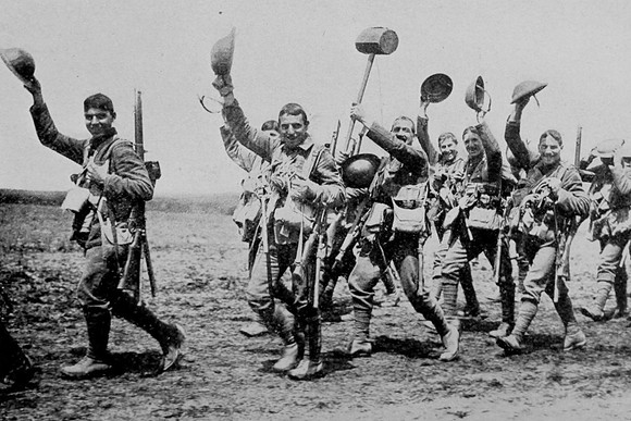 The Worcestershire Regiment Going Into Action