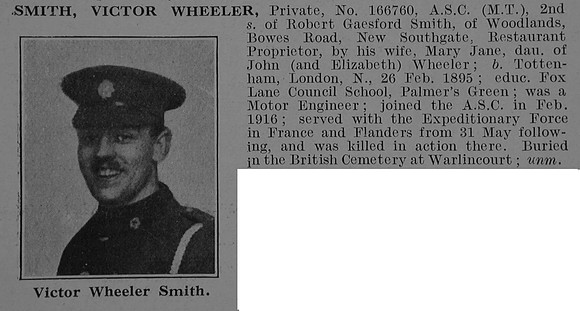 Smith V W Pte 166760 Army Service Corps Obit De Ruvignys Roll Of Honour Vol 3