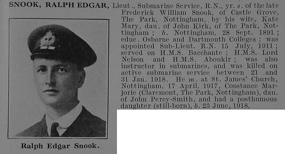Snook R E Lt H.M. Sub. E50 Royal Navy Obit De Ruvignys Roll Of Honour Vol 3