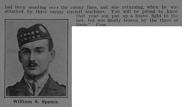 Spence W S 2nd Lt Royal Flying Corps Obit Part 2 De Ruvignys Roll Of Honour Vol 3