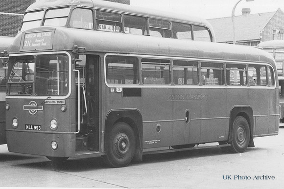 London Transport RF356 MLL 993 211 Route Hounslow 1970