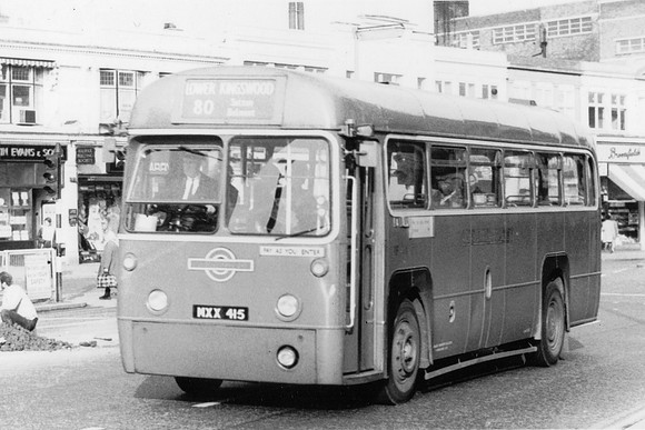 80 Bus NXX 415 At Morden 1971