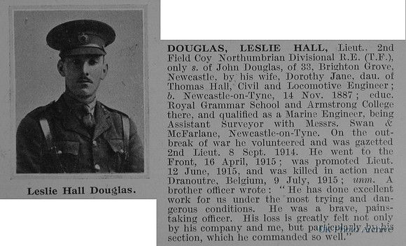 Douglas L H Lt Royal Engineers Obit