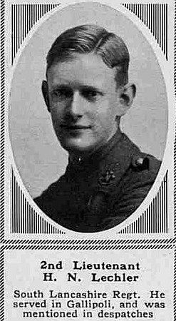 Lechler H N 2nd Lt 10th Attd 6th South Lancs Regiment The Sphere 3rd February 1917