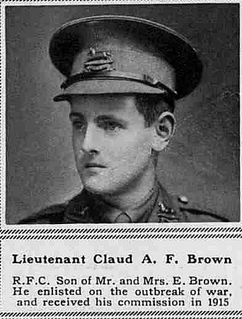 Brown C A F Lt Royal Flying Corps The Sphere 3rd February 1917
