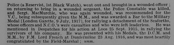 MacMurchie J S Sergt DCM MM 2301 1st Attd 8th Black Watch Obit Part 2 De Ruvignys Roll Of Honour Vol 5
