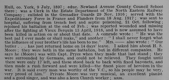 Moore J H S Pte 28195 4th Grenadier Guards Obit Part 2 De Ruvignys Roll Of Honour Vol 5