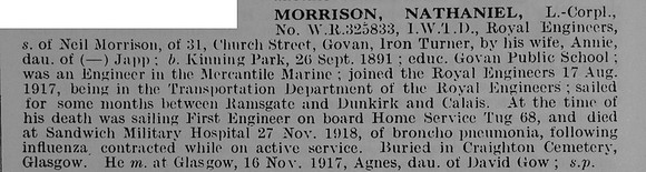 Morrison N L/Cpl WR/325833 Royal Engineers Obit De Ruvignys Roll Of Honour Vol 5