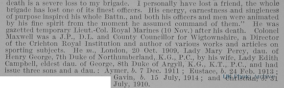 Maxwell A E Lt Col Collingwood Btn Royal Naval Division Obit Part 2