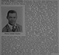 Taylor P L Staff Sergt 71450 Army Ordnance Corps Obit De Ruvignys Roll Of Honour Vol 3