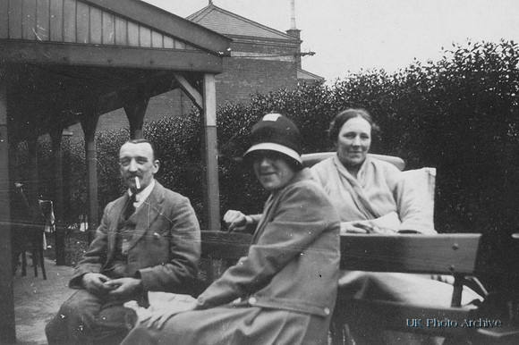 Family Outing 1920s With Woman In Invalid Chair