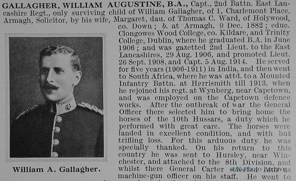 Gallagher W A Captain 2nd East Lancs Regiment Obit Part 1