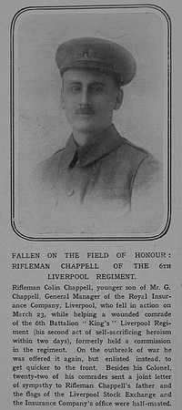 Chappell C Rfn 2238 6th King's Liverpool Regiment The Ilustrated London News 17th April 1915