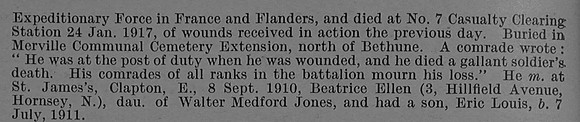 Teay R Pte 14th London Regiment Obit Part 2 De Ruvignys Roll Of Honour Vol 4