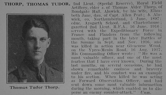 Thorp T T 2nd Lt Royal Field Artillery Obit De Ruvignys Roll Of Honour Vol 3