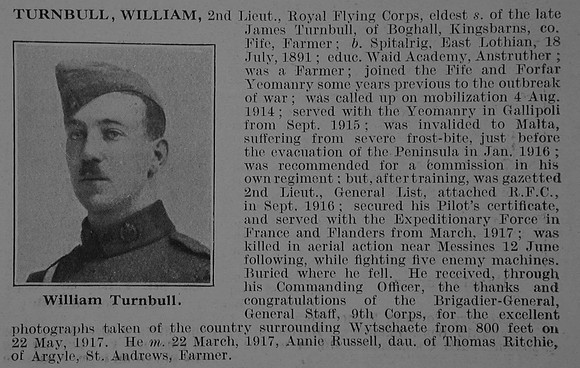 Turnbull W 2nd Lt Royal Flying Corps Obit De Ruvignys Roll Of Honour Vol 3