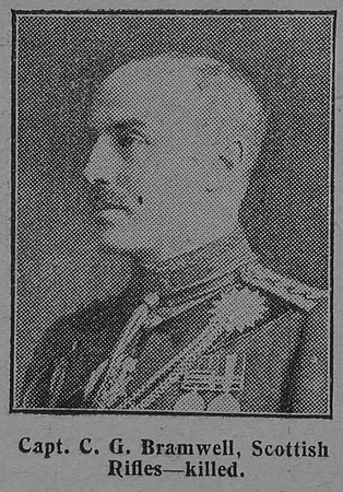Bramwell C G Captain 8th Cameronians (Scottish Rifles) The Graphic 20th July 1915