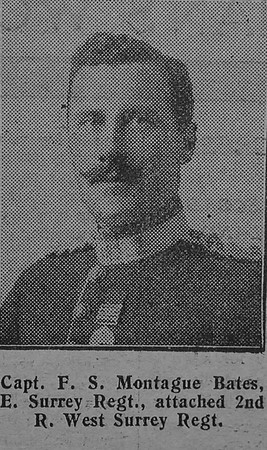 Montague-Bates F S Captain East Surrey Regiment Attd 2nd Royal West Surrey Regiment The Graphic 19th July 1915