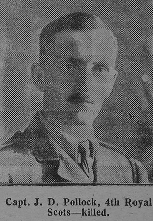 Pollock J D Captain 4th Royal Scots The Graphic 20th July 1915