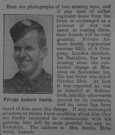 Smith A Pte 1823 14th London Regiment The Graphic 29th July 1915