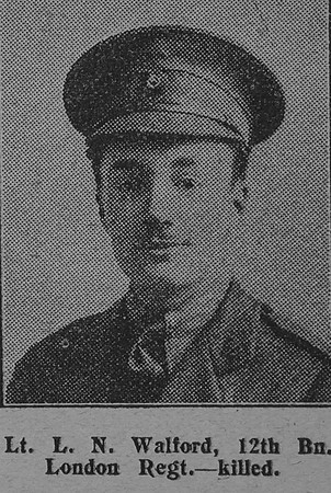 Walford L N Lt 12th London Regiment The Graphic 30th July 1915