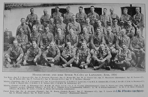 Headquarters And Some Senior NCOs At Lapugnoy June 1916