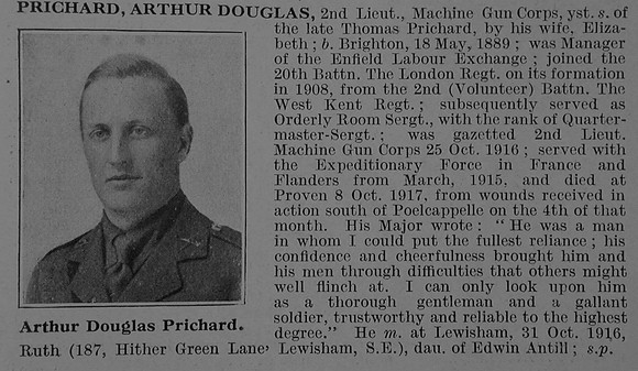 Prichard A D 2nd Lt Machine Gun Corps Obit De Ruvignys Roll Of Honour Vol 3