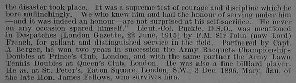 Puckle J Lt Col DSO Army Service Corps Formerly 1st South Wales Borderers Obit Part 2