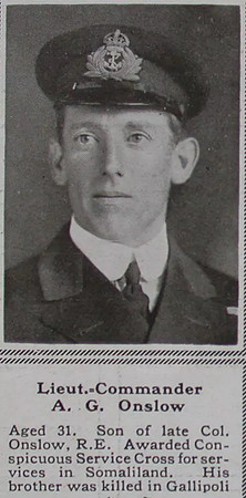 Onslow A G Lt Comm Royal Navy The Sphere 17th June 1916