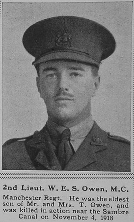 Owen W E S 2nd Lt MC 5th Manchester Regt The Sphere 20th Mar 1919