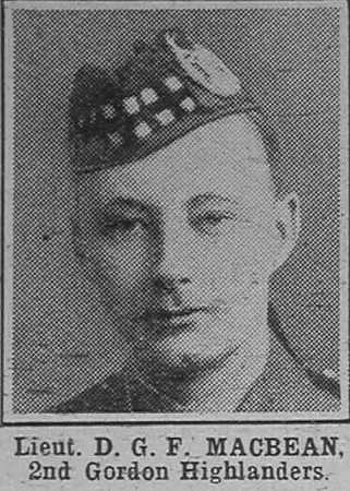 MacBean D G F Lt 2nd Gordon Highlanders The War Illustrated 7th Aug 1918