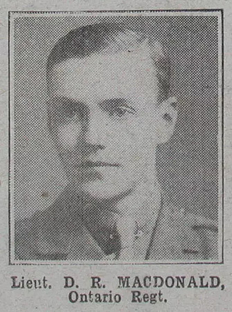 MacDonald D R Lt CEF The War Illustrated