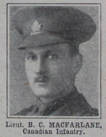 MacFarlane B C Lt CEF The War Illustrated