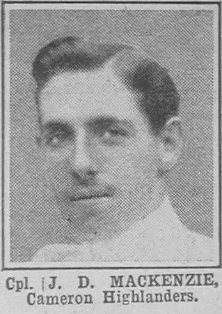 Mackenzie J D Cpl DCM Cameron Highlanders The War Illustrated 14th Aug 1915