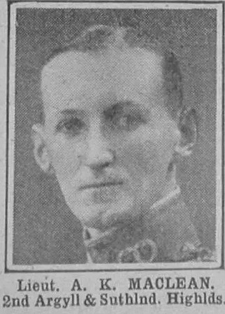 Maclean A K Lt 2nd A & S Highlanders The War Illustrated 12th Jun 1915