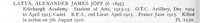 Latta A J J 2nd Lt Royal Field Artillery Obit