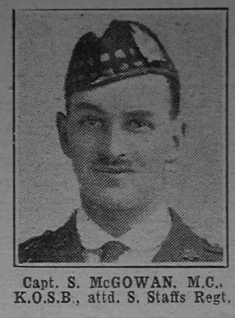 McGowan S Captain MC 5th King's Own Scottish Borderers Attd 6th North Staffordshire Regiment The War Illustrated 23rd Mar 1918