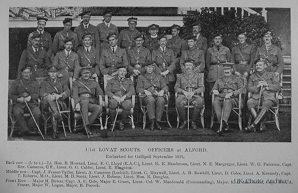 Officers Of The Lovat Scouts At Alford The Sword Of The North Highland Memories Of The Great War