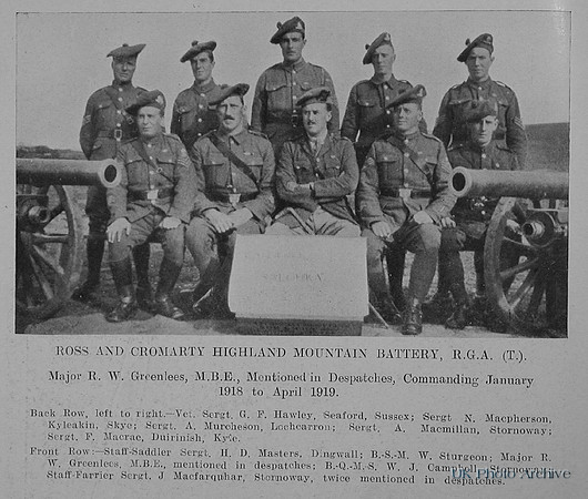 Royal Garrison Artillery Highland Mountain Battery The Sword Of The North Highland Memories Of The Great War-Dugald MacEchern
