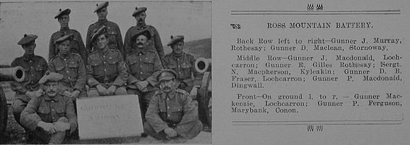 Royal Garrison Artillery Ross Mountain Battery 1 The Sword Of The North Highland Memories Of The Great War-Dugald MacEchern