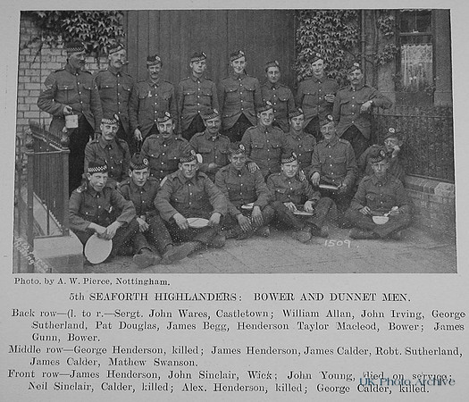 Seaforth Highlanders 5th Btn Bower Dunnet Men The Sword Of The North Highland Memories Of The Great War-Dugald MacEchern